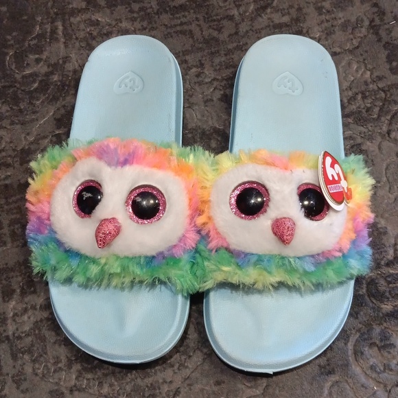 Ty Flip Flops Sandals Owen The Tie-Dyed Owl Size 4-6 - Picture 1 of 6